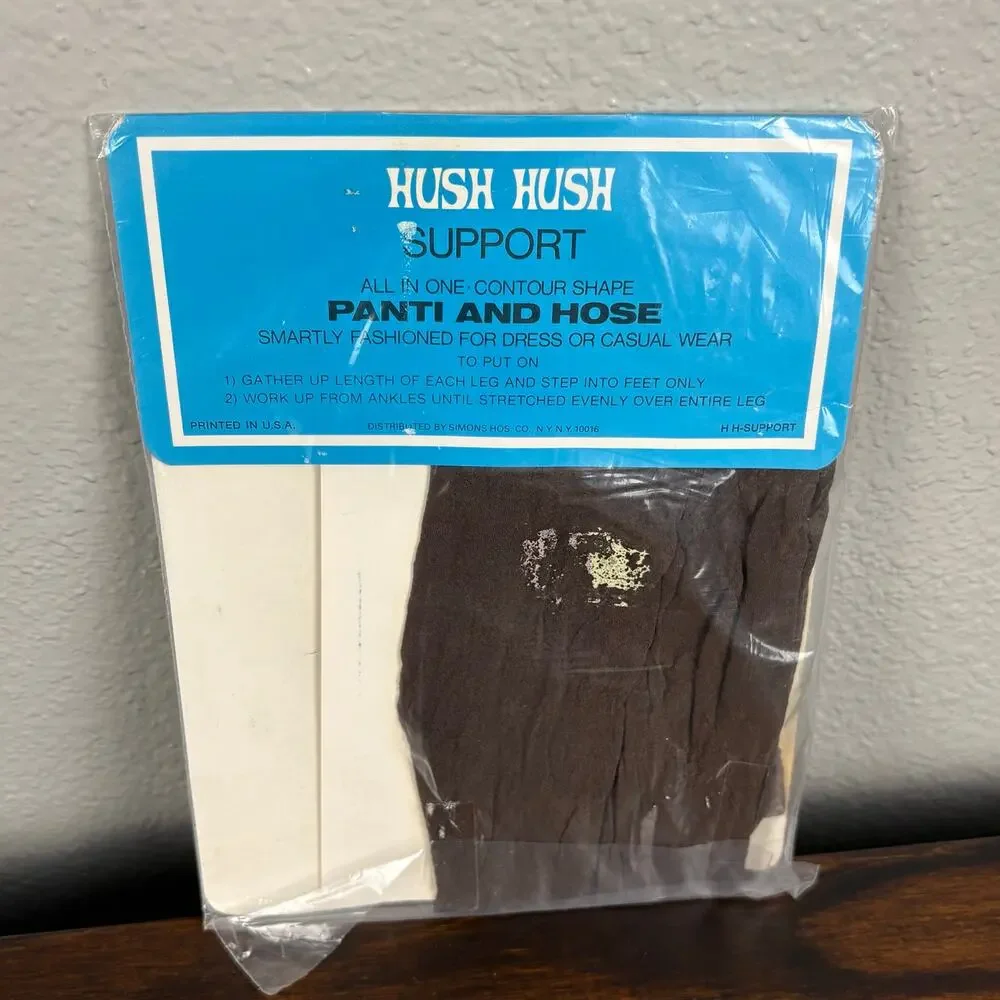 Hush Hush Support Pantyhose Size C-D Coffee Bean Color Tights Nylon Spandex